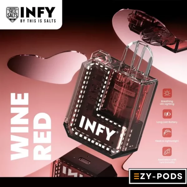 INFY Cube Box พอตเปลี่ยนหัว Wine Red
