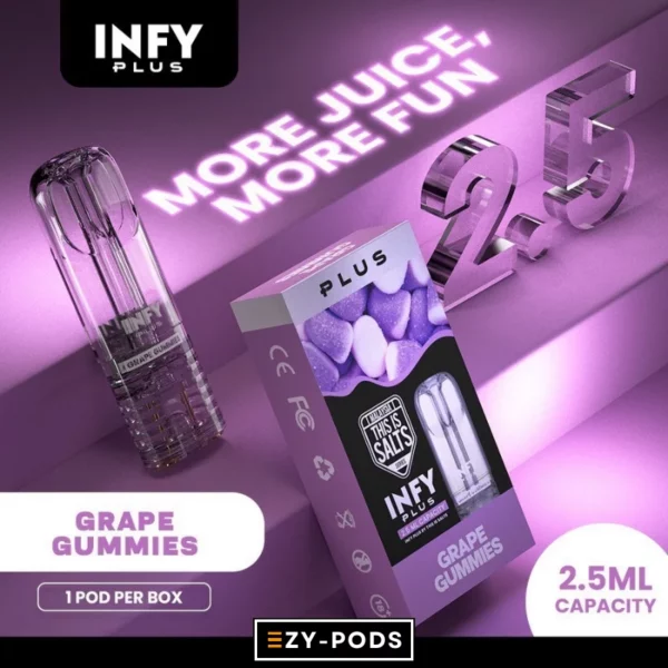 INFY Plus 2.5 ml หัวพอต กลิ่น Grape Gummies