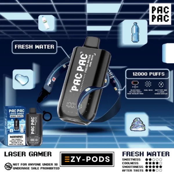 พอตใช้แล้วทิ้ง PACPAC Laser Gamer 12000 คำ กลิ่น Fresh Water
