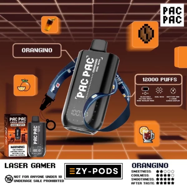 พอตใช้แล้วทิ้ง PACPAC Laser Gamer 12000 คำ กลิ่น Orangino
